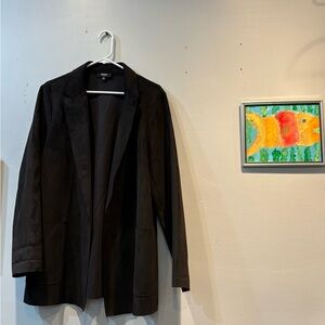 Black Faux Leather Premise Studio Blazer